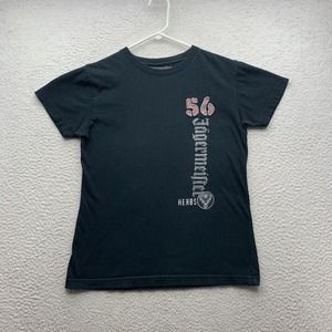 Jaegermeister Graphic T-Shirt Womens Large L Liquor Bartender Party Black Patch